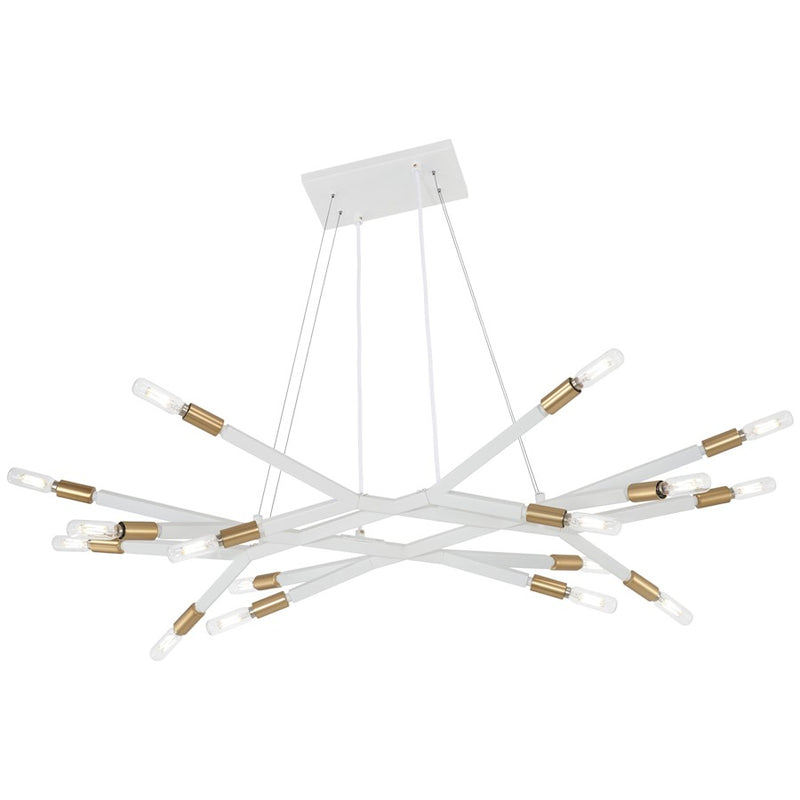 George Kovacs Star Crossed 38in 16-Light Island Light | Contemporary Sand White and Honey Gold | Kitchen Island & Dining Room | Model P1785-722
