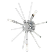 George Kovacs Spiked 20in 3-Light Wall Sconce | Contemporary Chrome and Clear Glass | Living Room & Dining Room Accent | Model P1790-077
