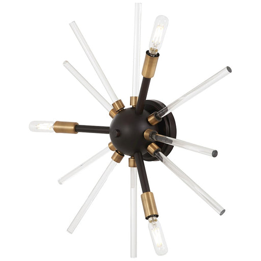 George Kovacs Spiked 20in 1-Light Wall Sconce | Industrial Painted Bronze and Natural Brass with Clear Glass | Living Room & Dining | Model P1790-416