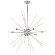George Kovacs Spiked 30in 6-Light Pendant | Chrome and Clear Glass Bars | Kitchen Island & Dining Room | 30 x 30 x 33 in | Model P1793-077
