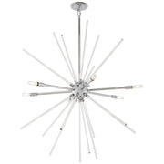 George Kovacs Spiked 35in 6-Light Pendant | Retro Futuristic Chrome Clear Glass | Dining Room & Living Room | 35 x 35 x 36 in | Model P1794-077
