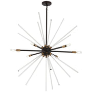 George Kovacs Spiked 35in 6-Light Pendant | Painted Bronze with Natural Brass and Clear Glass | Kitchen Island & Dining Room | Model P1794-416