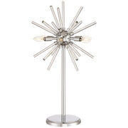 George Kovacs Spiked 16in 6-Light Table Lamp | Chrome and Clear Glass Bars | Living Room & Bedroom Accent | 16 x 16 x 31 in | Model P1797-077-L