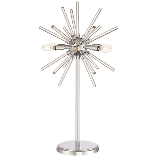 George Kovacs Spiked 16in 6-Light Table Lamp | Chrome and Clear Glass Bars | Living Room & Bedroom Accent | 16 x 16 x 31 in | Model P1797-077-L