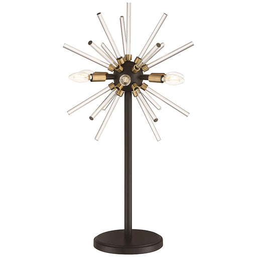 George Kovacs Spiked LED Table Lamp | Retro Futuristic Painted Bronze Clear Glass | Living Room & Bedroom Accent | 16 x 16 x 31 in | Model P1797-416-L