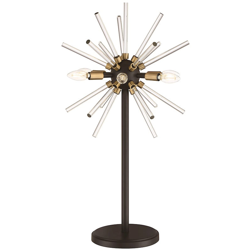 George Kovacs Spiked LED Table Lamp | Retro Futuristic Painted Bronze Clear Glass | Living Room & Bedroom Accent | 16 x 16 x 31 in | Model P1797-416-L