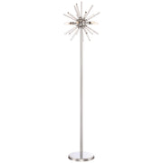 George Kovacs Spiked 16in LED Floor Lamp | Chrome and Clear Glass Bars | Living Room & Reading Nook | 16 x 16 x 71 in | Model P1798-077-L
