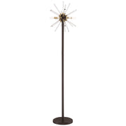 George Kovacs Spiked LED Floor Lamp | Retro Futuristic Painted Bronze Clear Glass | Living Room & Bedroom Accent | 16 x 16 x 71 in | Model P1798-416-L
