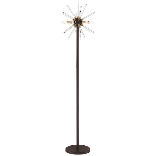 George Kovacs Spiked LED Floor Lamp | Retro Futuristic Painted Bronze Clear Glass | Living Room & Bedroom Accent | 16 x 16 x 71 in | Model P1798-416-L
