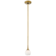 George Kovacs Pontil 4in 1-Light Mini Pendant | Retro Honey Gold and Etched Opal Glass | Kitchen Island & Dining Nook | 4 x 4 x 6 in | Model P1801-248