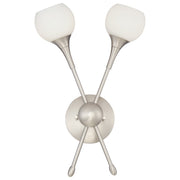 George Kovacs Pontil 11in 2-Light Vanity Light | Brushed Nickel and Etched Opal Glass | Bathroom & Bedroom | 11 x 6 x 16 in | Model P1802-084