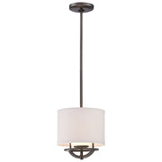 George Kovacs Circuit 9in 1-Light Mini Pendant | Smoked Iron and Fabric Glass Shade | Kitchen Island & Dining Room | 9 x 9 in | Model P1811-172