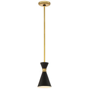 George Kovacs Conic 1-Light Mini Pendant | Retro Honey Gold and Matte Black | Kitchen Island & Breakfast Nook | 6 x 10 in | Model P1821-248