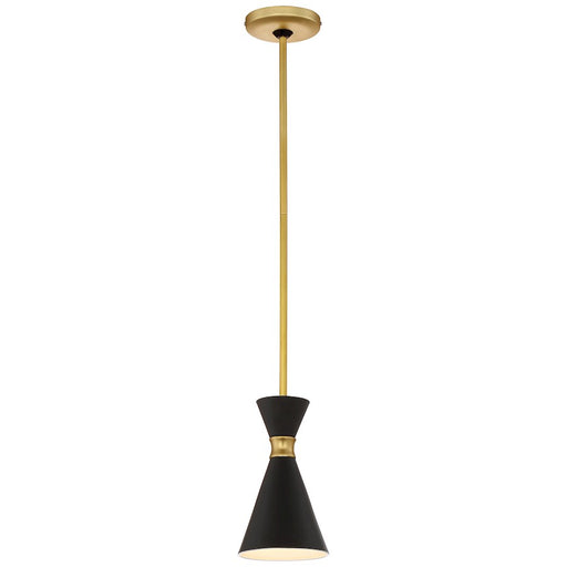 George Kovacs Conic 1-Light Mini Pendant | Retro Honey Gold and Matte Black | Kitchen Island & Breakfast Nook | 6 x 10 in | Model P1821-248