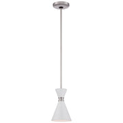 George Kovacs Conic 6in 1-Light Mini Pendant | Glitter Gloss White Glass | Kitchen Island & Dining Room | 6 x 9 in | Model P1821-44F