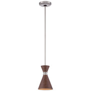 George Kovacs Conic 1-Light Mini Pendant | Retro Contemporary Distressed Koa Finish | Kitchen Island & Dining Nook | 6 x 9 in | Model P1821-651