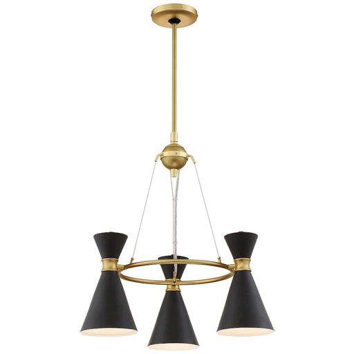 George Kovacs Conic 20in 3-Light Pendant | Transitional Honey Gold and Matte Black | Kitchen Island & Dining Room | 20 x 21 in | Model P1823-248