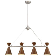 George Kovacs Conic 36in 4-Light Island Lighting | Retro Distressed Koa | Kitchen Island & Dining Room | 36 x 6 x 24 in | Model P1824-651