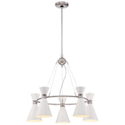 George Kovacs Conic 26in 5-Light Chandelier | Contemporary Glitter Gloss White | Dining Room & Living Room | 26 x 24 in | Model P1825-44F