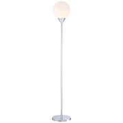 George Kovacs Simple 68in Floor Lamp | Chrome and Etched Opal Glass | Living Room & Reading Nook | 11 x 9 x 68 in | Model P1831-3-077