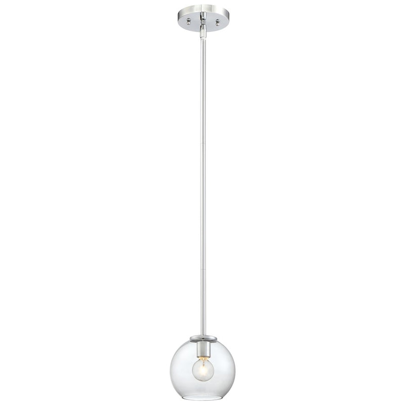 George Kovacs Exposed 1-Light Mini Pendant | Chrome Smoked Glass | Kitchen Island & Dining Room | 6 x 6 x 6 in | Model P1840-077