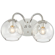 George Kovacs Exposed 2-Light Bath Vanity Light | Chrome Smoked Glass Globes | Bathroom Vanity & Powder Room | 16 x 8 x 8 in | Model P1842-077