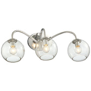 George Kovacs Exposed 22in 3-Light Wall Sconce | Chrome and Smoked Glass | Bathroom Vanity & Powder Room | 22 x 10 x 8 in | Model P1843-077