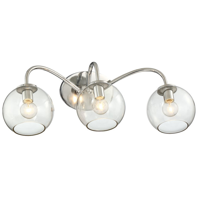 George Kovacs Exposed 22in 3-Light Wall Sconce | Chrome and Smoked Glass | Bathroom Vanity & Powder Room | 22 x 10 x 8 in | Model P1843-077