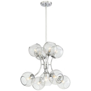 George Kovacs Exposed 9-Light Chandelier | Chrome Smoked Glass Globes | Dining Room & Living Room | 23 x 23 x 18 in | Model P1849-077
