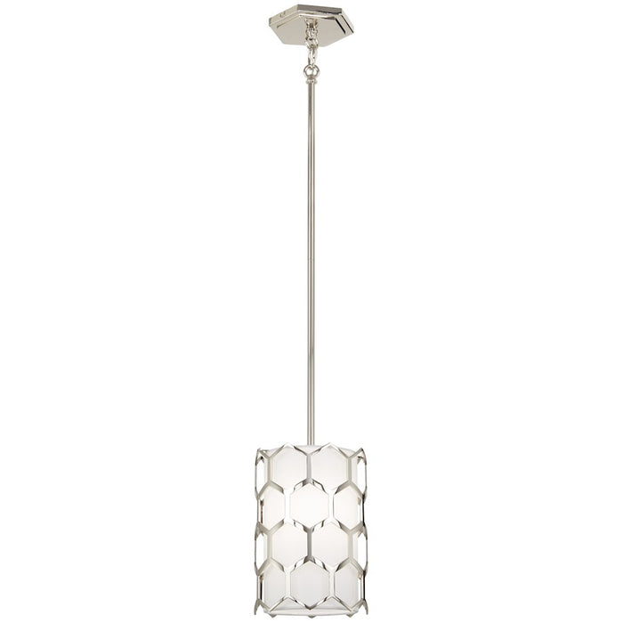 Minka George Kovacs Missing Link 1 Light Mini Pendant, Nickel/White