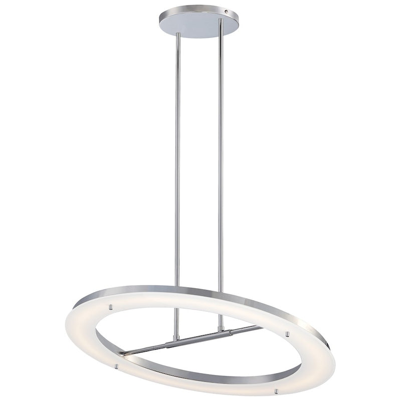 George Kovacs Twist & Shout 25in LED Pendant | Contemporary Chrome | Kitchen Island & Dining Room | 25 x 25 x 2 in | Model P1900-077-L