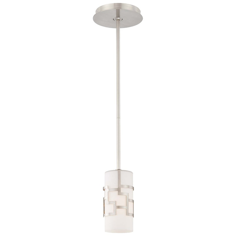 George Kovacs Alecia's Necklace 4in 1-Light Mini Pendant | Contemporary Brushed Nickel | Kitchen Island & Accent | 4 x 4 x 7 in | Model P196-084