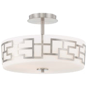 George Kovacs Alecia's Necklace 15in 3-Light Semi-Flush Mount | Contemporary Brushed Nickel | Entryway & Hallway | 15 x 15 x 10 in | Model P198-084