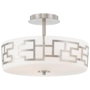 Minka George Kovacs Alecia's 3-Light Semi Flush Mount | Transitional Brushed Nickel | Hallway & Bedroom Ceiling Light | Model P198-084-PL