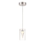 George Kovacs Funnel Cloud 4in 1-Light Mini Pendant | Contemporary Chrome | Kitchen Island & Dining Nook | W 4 x D 4 x H 10 in | Model P20-077-L