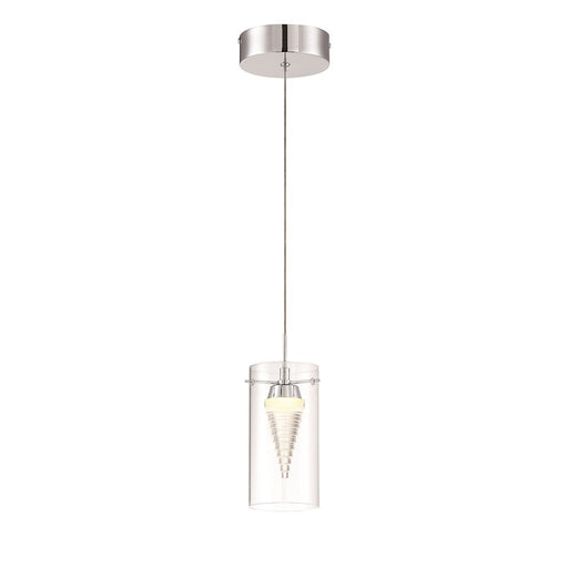 George Kovacs Funnel Cloud 4in 1-Light Mini Pendant | Contemporary Chrome | Kitchen Island & Dining Nook | W 4 x D 4 x H 10 in | Model P20-077-L
