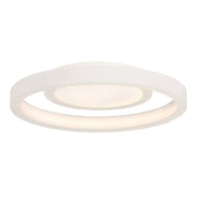 George Kovacs Knock Out 14in LED Flush Mount | White Contemporary | Living Room & Hallway | 14 x 14 x 3 in | Model P2015-044-L