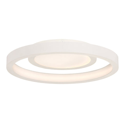George Kovacs Knock Out 14in LED Flush Mount | White Contemporary | Living Room & Hallway | 14 x 14 x 3 in | Model P2015-044-L