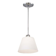 Minka George Kovacs 1-Light Mini Pendant | Transitional White and Brushed Nickel | Kitchen Island & Breakfast Nook | 6 x 6 x 5 in | Model P21-1-084