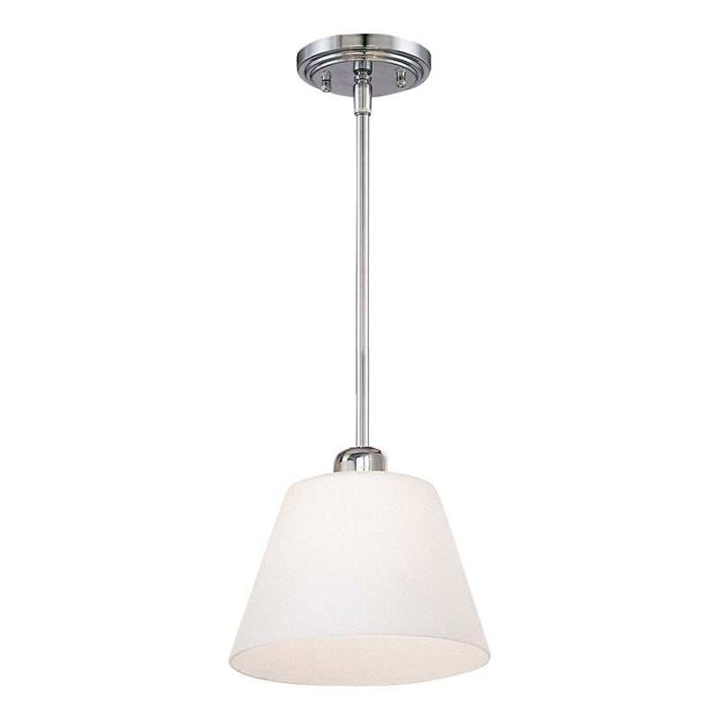 Minka George Kovacs 1-Light Mini Pendant | Transitional White and Brushed Nickel | Kitchen Island & Breakfast Nook | 6 x 6 x 5 in | Model P21-1-084