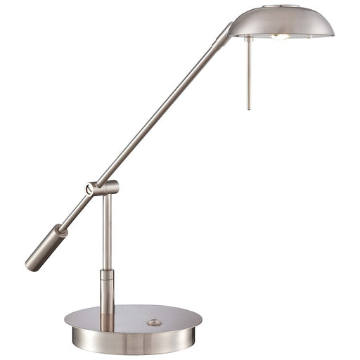 George Kovacs Reading Room 15in LED Table Lamp | Brushed Nickel Contemporary | Desk & Bedside Task Light | 7 x 15 x 9 in | Model P210-084-L