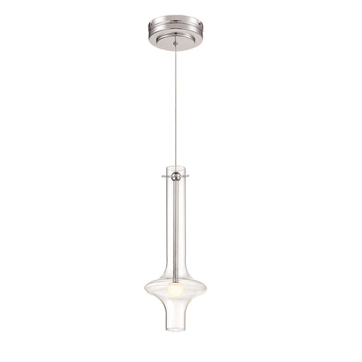 George Kovacs Bottleneck 16in 1-Light LED Pendant | Contemporary Chrome Metal | Kitchen Island & Dining Room | 6.5 x 6.5 x 16 in | Model P22-077-L