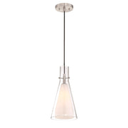 George Kovacs Taper 1-Light Mini Pendant | Contemporary Brushed Nickel | Kitchen Island & Dining Room | 7 x 7 x 14 in | Model P23-084