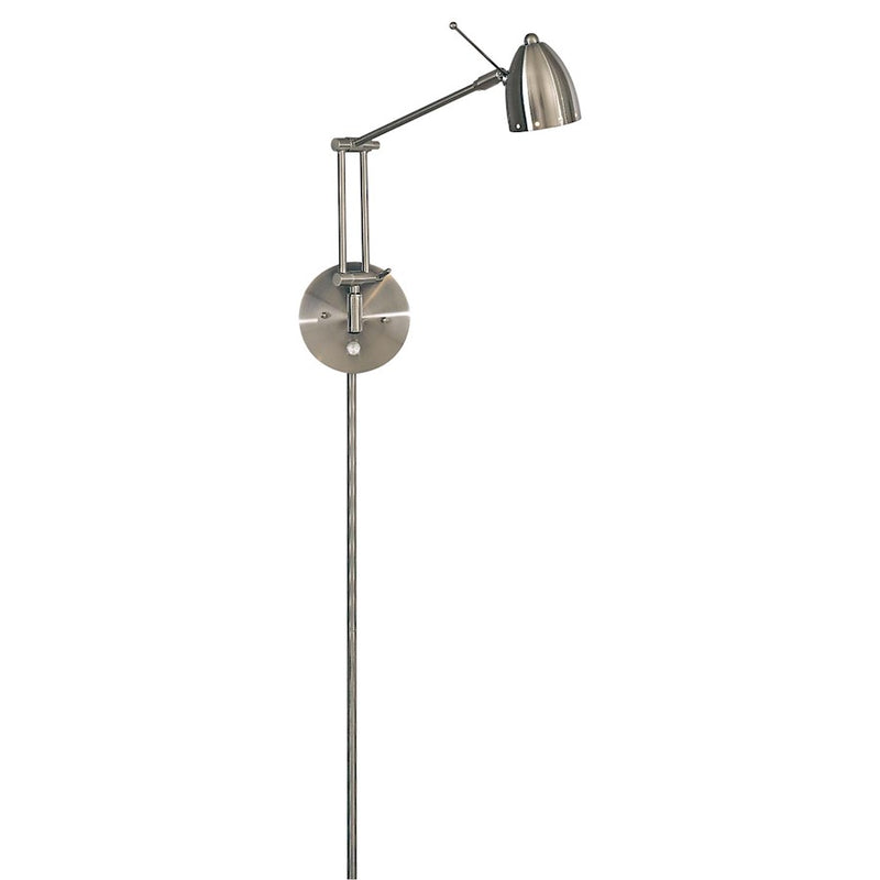 George Kovacs Reading Room 24in 1-Light Wall Sconce | Contemporary Brushed Nickel Task Light | Bedroom & Hallway Reading Light | Model P254-084