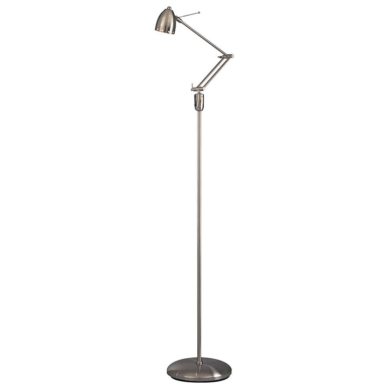 George Kovacs Reading Room 58in 1-Light Floor Lamp | Contemporary Brushed Nickel Task Light | Living Room & Office Reading Lamp | Model P255-084