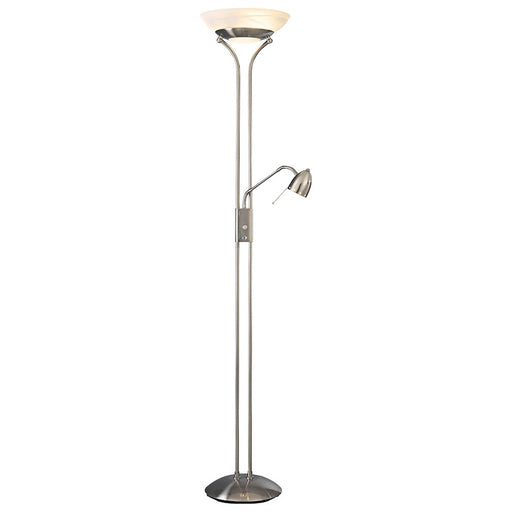 George Kovacs Reading Room 72in 2-Light Torchiere Floor Lamp | Contemporary Brushed Nickel Uplight | Living Room & Bedroom Ambient | Model P256-084