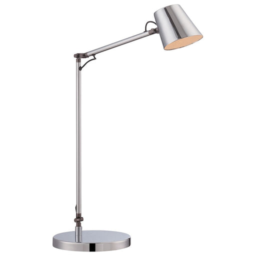 George Kovacs LED Task Lamp | Chrome Contemporary | Desk & Office Accent Light | 8 x 8 x 18 in, 12W LED | Model P303-1-077-L