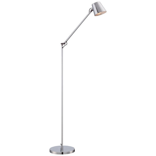 George Kovacs LED 35in Floor Lamp | Chrome Contemporary | Living Room & Reading Nook | 8 x 18 x 35 in, 12W LED | Model P303-2-077-L
