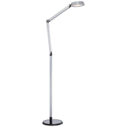 George Kovacs LED Floor Lamp | Chrome Contemporary | Living Room & Office Reading Light | 48in H x 10in W x 25in D | Model P304-3-077-L