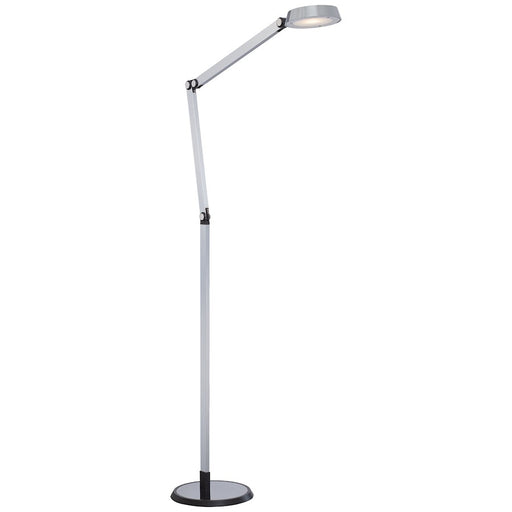 George Kovacs LED Floor Lamp | Chrome Contemporary | Living Room & Office Reading Light | 48in H x 10in W x 25in D | Model P304-3-077-L